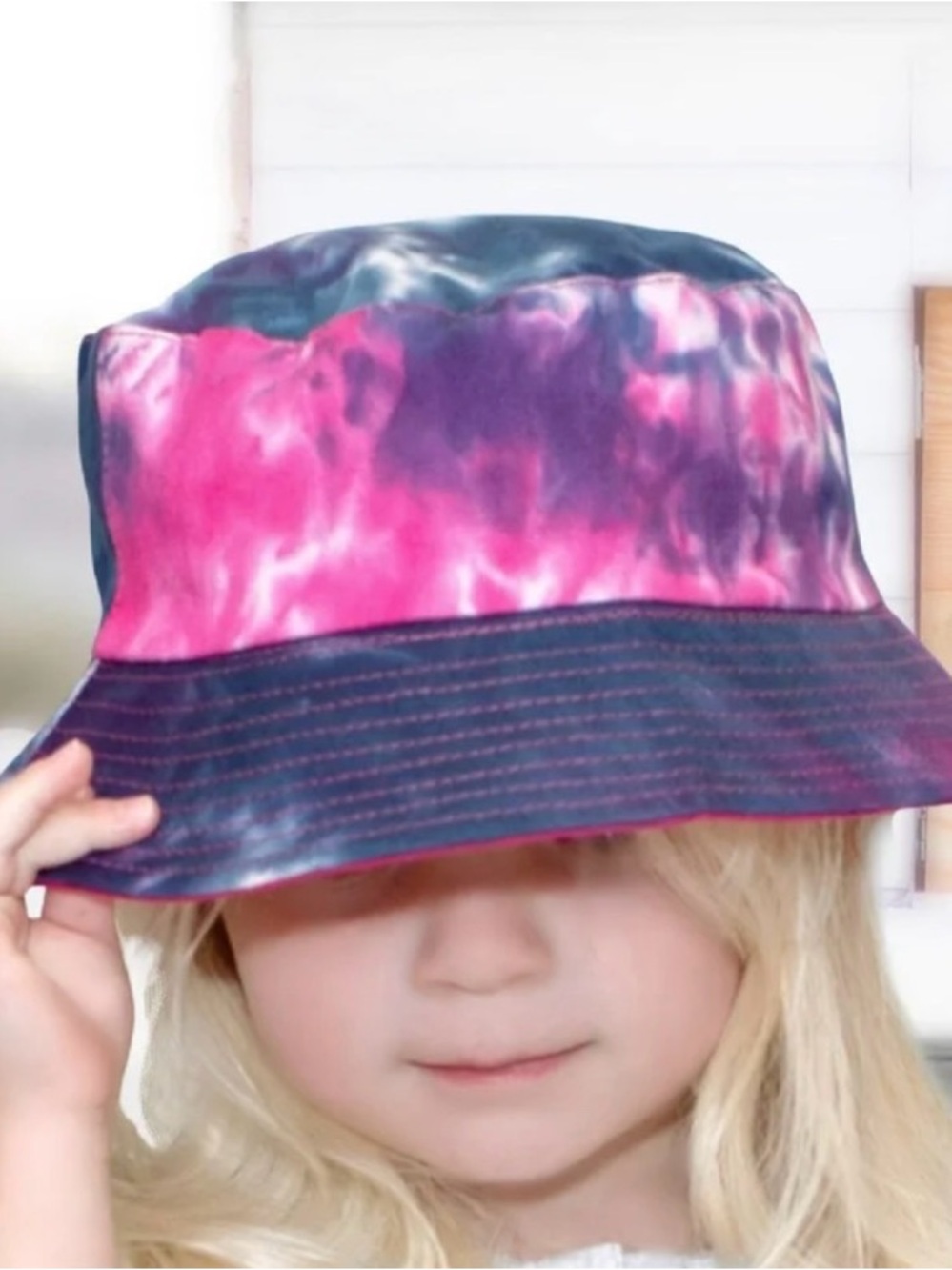 Tie-Dye Pink and Navy Bucket Hat
